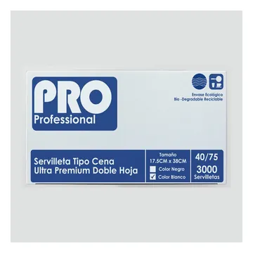 Servilletas 2 ply PRO dinner 40/75 3000